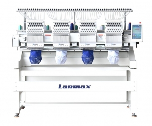 Bordadeira Cilíndrica Lanmax compacta e leve de 04 cabeças e 15 agulhas que permite idealizar bordados com área de 400mm x 400mm